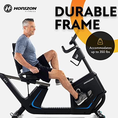 Horizon Fitness 5.0R Recumbent Bike, Fitness & Cardio, Magnetic Resistance Cycling Bike with Bluetooth, Comfort Seat with Lumbar Support