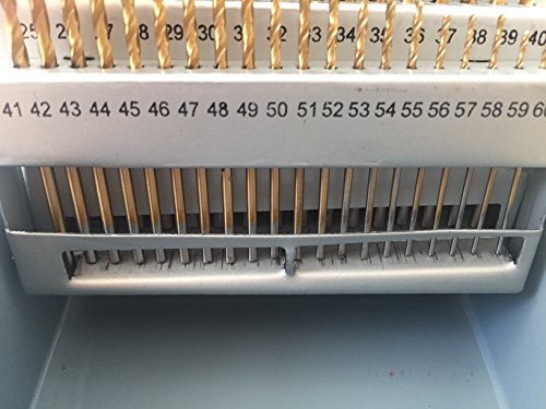60Pc 1#-60# TiN Coated Drill Bit Set HSS Steel (0.228"-0.040") | A practical and affordable drilling bit, suitable for household use and DIY projects