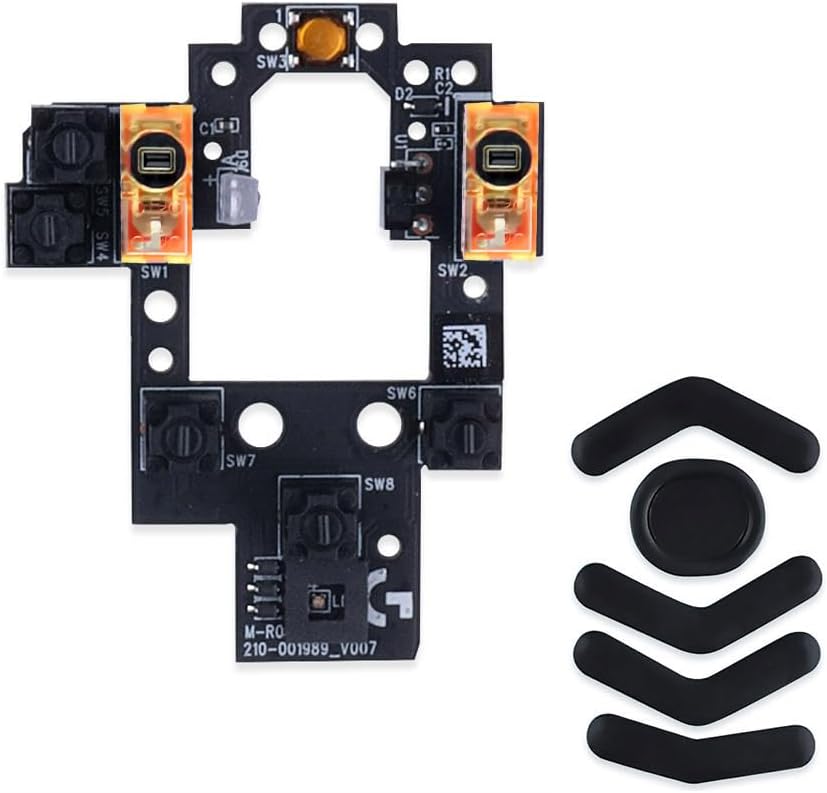 HUYUN Mouse Switch Button Micro Switch Board with Mice Feet Sticker Replacement for Logit G604 Wireless Gaming Mouse (D2FC-F-7N 20M)
