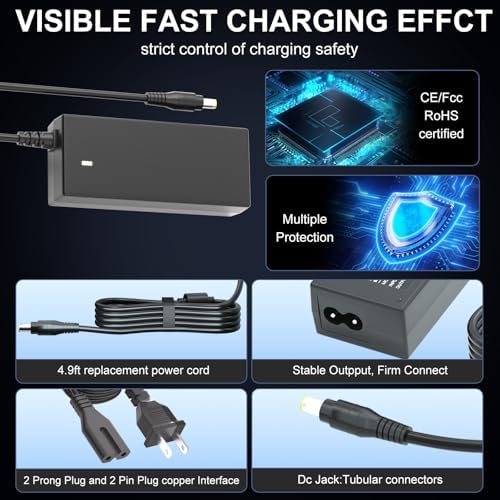 12V Power Cord for Arcade1up Machines - Instant Revival Replacement Charger for 3/4 Scale Cabinets & Cocktail Tables