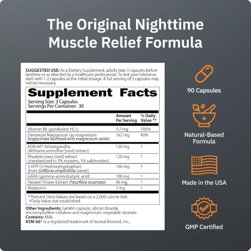 SaltWrap Mag R&R - Nighttime Muscle Cramps Support, Natural Sleep Support for Adults with Magnesium Glycinate for Muscle Spasm and Leg Cramps Relief