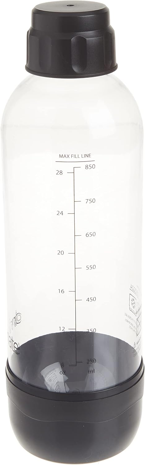 DrinkMate 0.5L Replacement Carbonation Bottles | Compatible with OmniFizz, LUX, and Spritzer | Matte Black, Pack of 2