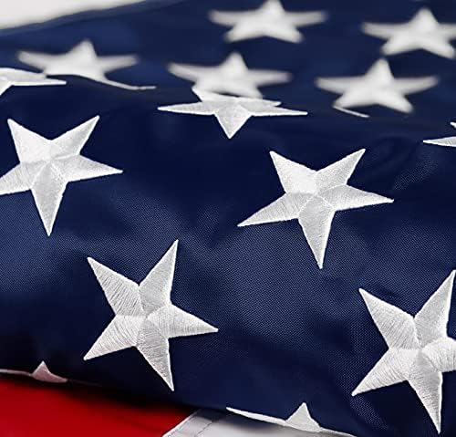 American Flag 6x10 ft: Long Lasting and Heavy Duty Nylon US Flags | Embroidered Stars, Sewn Stripes, Brass Grommets, UV Protection Perfect for Outdoors! USA Flag