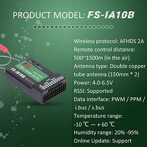 GoolRC Flysky FS-iA10B Receiver 2.4G 10CH for Flysky FS-i6 FS-i6S FS-i10 Transmitter