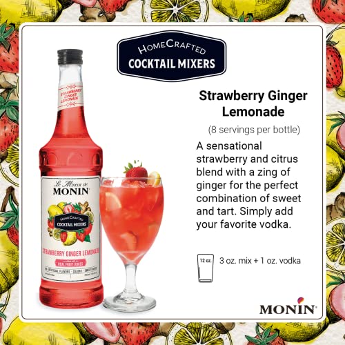 Monin - HomeCrafted Dragon Fruit Cosmo Cocktail Mix, Ready-to-Use Drink Mixer, Strawberry & Pear Blend, Made with Natural Flavors & Real Fruit Juice