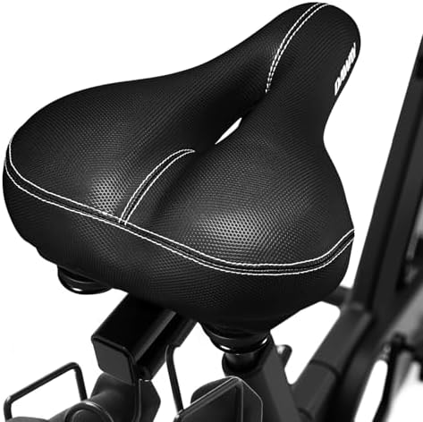 DAWAY Comfortable Men Women Bike Seat - Soft Memory Foam Padded Bicycle Seat, Bike Saddle Replacement with Wide Cushion for Peloton, Mountain & Exercise Bikes, Shock Absorbing, Waterproof, Universal