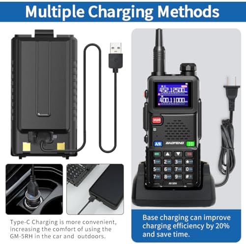 Baofeng Radio Ham Radio Handheld UV-5R Upgrade Long Range Rechargeable AR-5RM 10W NOAA Weather Emergency Tactical Two Way Radio with Programming