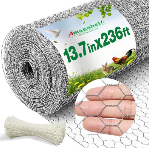 Amagabeli Chicken Wire Fencing Poultry Wire Netting 36inch x 50ft 2 Inch Hexagonal Galvanized Mesh Garden Fence Animal Barrier for Garden Protection Craft Rabbit Cage Dog Roll Chicken Coop Accessories