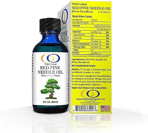 Optimally Organic Red Pine Needle Oil 2oz - Spike-Off- Daily Drops for Extreme Immune Support - BioActive Cell & DNA Support - 1290 Drops - 3 to 7