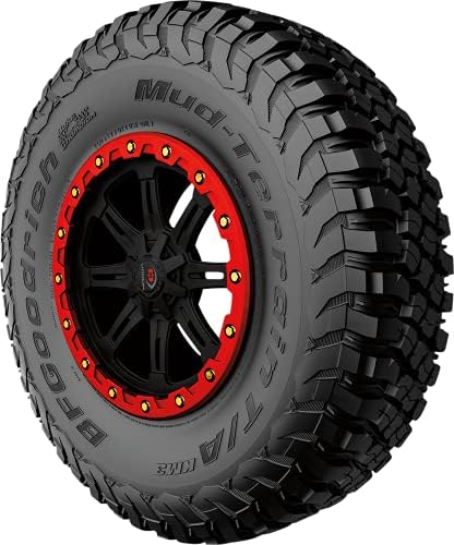 BFGoodrich Mud Terrain T/A KM3 Radial Car Tire for Light Trucks, SUVs, and Crossovers, 32x10.00R15NHS/8PR Q 124Q | ATV & UTV Mud Terrain All Season Traction 124Q Rated D (8 Ply) Radial Construction Raised Black Letters Tire