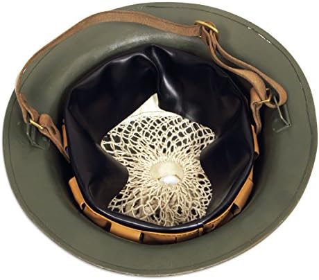WWI Doughboy Helmet Replica – 18 Gauge Steel M1917 U.S. Army Helmet with Adjustable Canvas Liner Historical Collectible reenactors Display