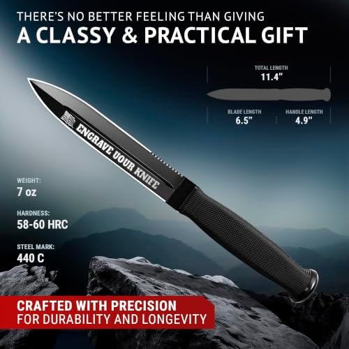 Hunting Knife with Sheath Survival Knives for Men - Best Tactical Camping Hunting Hiking Knife - Bushcraft Field Gear Accessories Tool - Fixed Blade