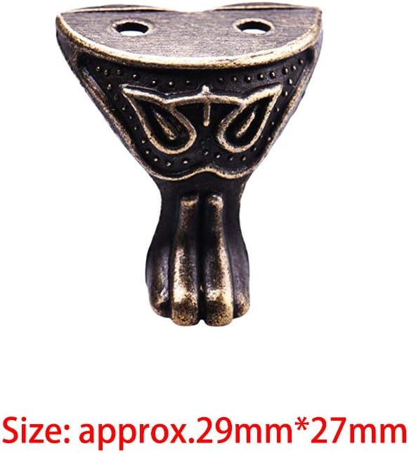 4Pcs Antique Brass Box Legs Feet Corner Protector Zinc Alloy Gift Box Jewelry Wood Case Decorative Feet Leg Metal Corner Protector Furniture Fittings