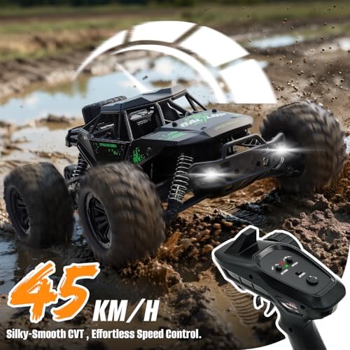 1:16 RC Cars for Adult,45km/h 4WD Off-Road Remote Control Car All-Terrain Fast RC Truck with Two 1500mAh Batteries