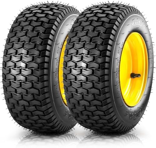 MaxAuto 2Pcs 16x6.50-8 Pneumatic Tire and Wheels,3" Offset Hub,3/4"Bearings