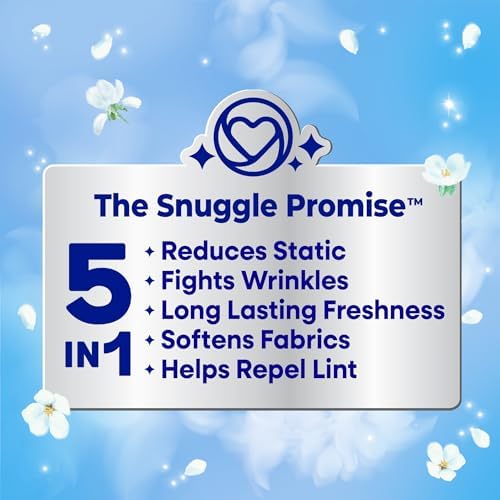 Snuggle Dryer Sheets, Blue Sparkle , 230 Count | Long-Lasting Fresh Scent, Reduces Static and Wrinkles, Repels Pet Hair and Lint, HE Dryer Compatible