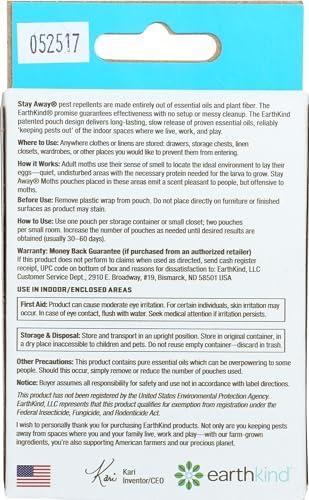 Earthkind Stay Away, Moth Repellent, 2.5 Ounce
