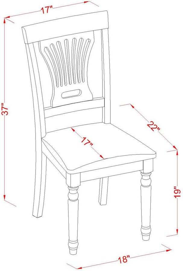 East West Furniture PVC-WHI-C Plainville Kitchen Dining Chairs - Linen Fabric Upholstered Solid Wood Chairs, Set of 2, Buttermilk & Cherry