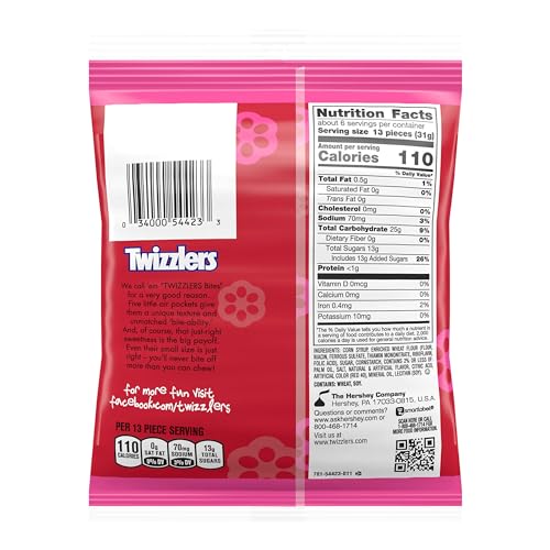 TWIZZLERS Bites Cherry Flavored Licorice Style, Chewy Candy Bag, 16 oz