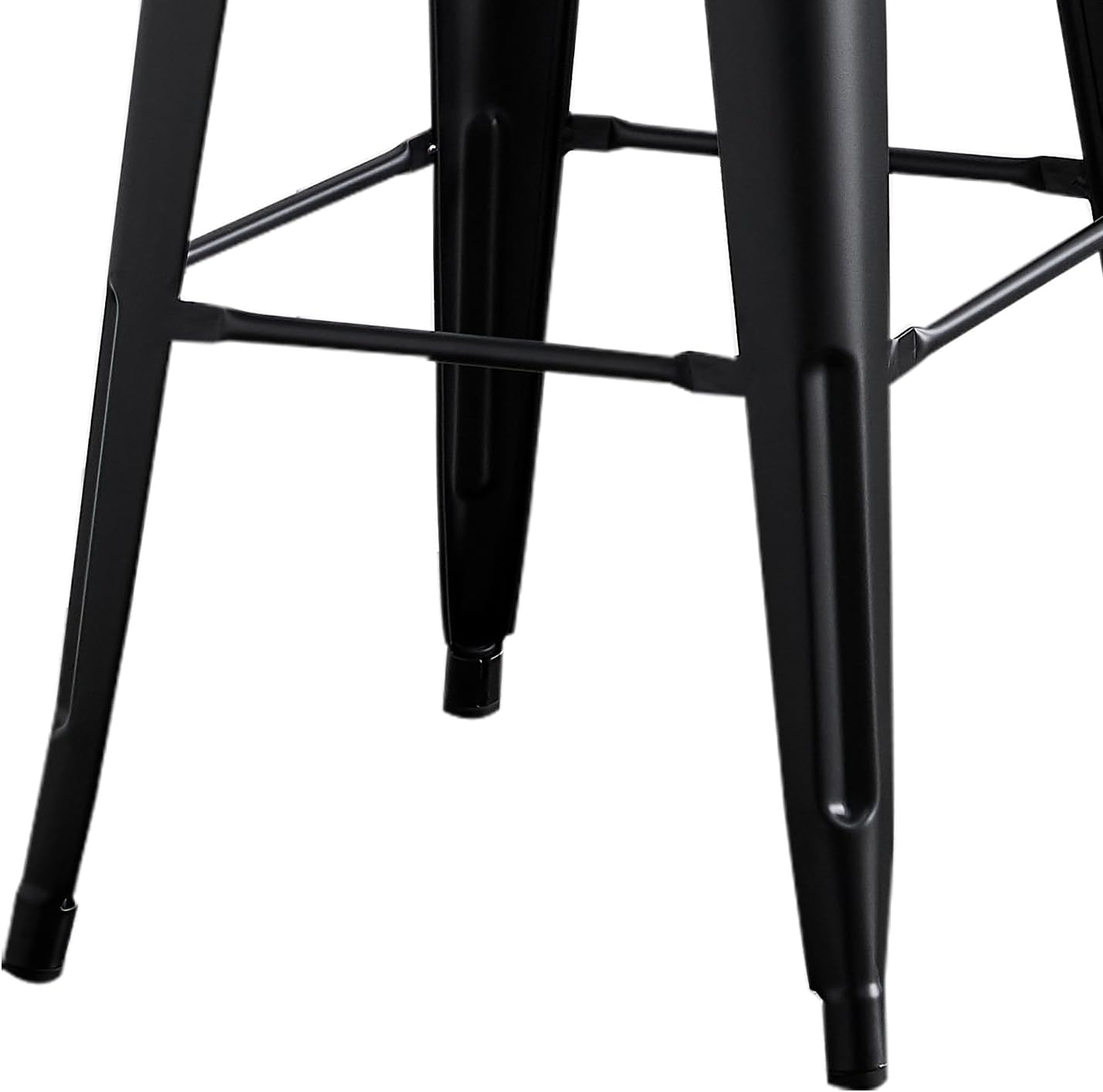 AC Pacific 30” Metal Barstool Set of 2 – Country Rustic Style with Low Back, Lightweight & Sturdy Build, Easy Assembly – Matte Black