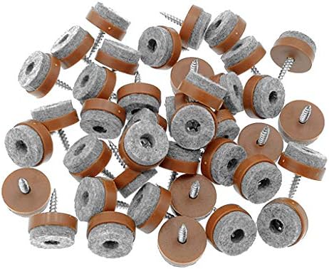 40pcs Screw-on Furniture Felt Pad Chair Glide Slider Hardwood Floor Protector for Wooden Leg Feet of Chair Table Furniture(Φ20mm or 0.8";Brown)
