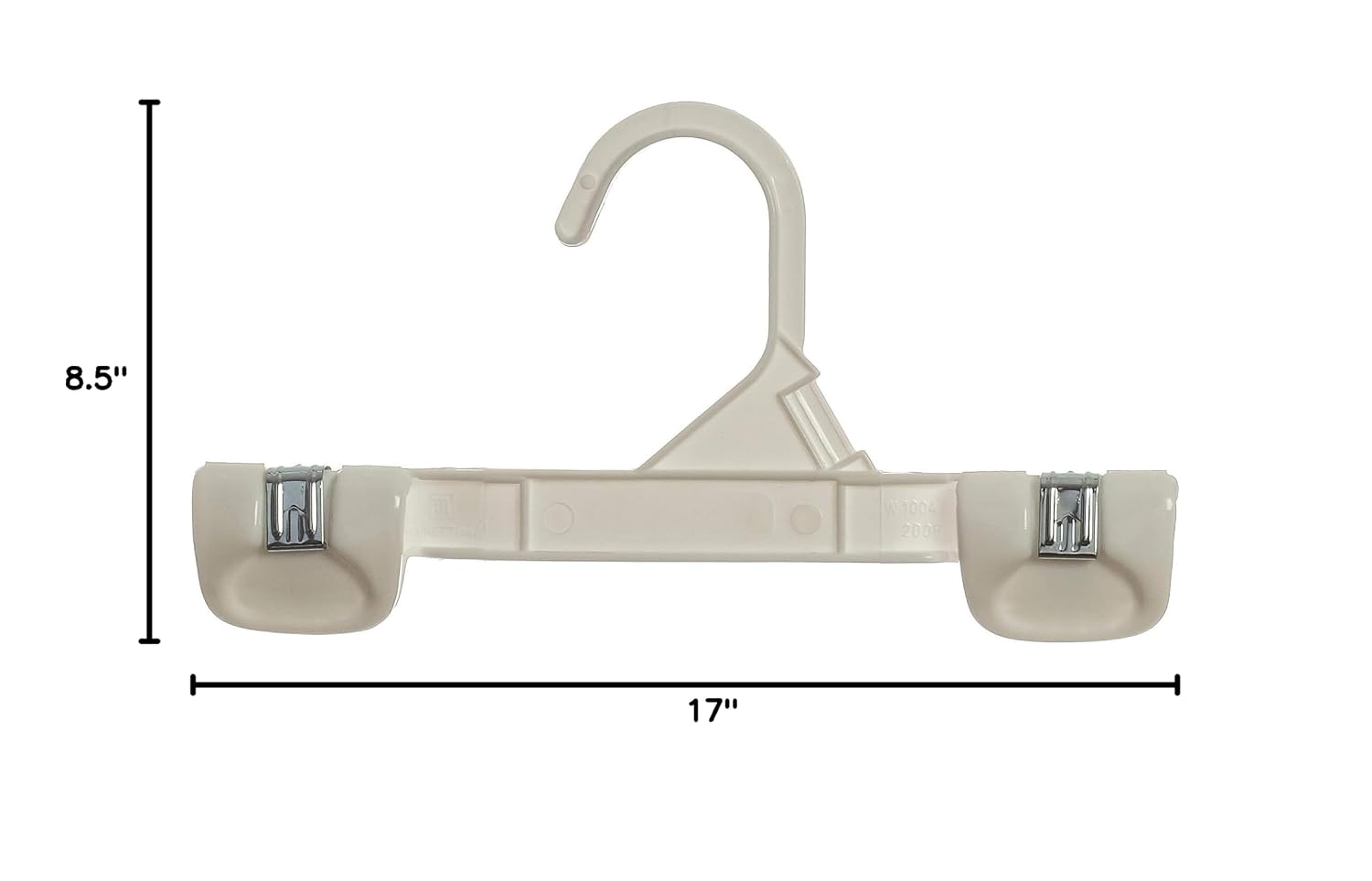 Mainetti 8in White Kids Pants Hangers with Non-Slip Clips (100 Pack)