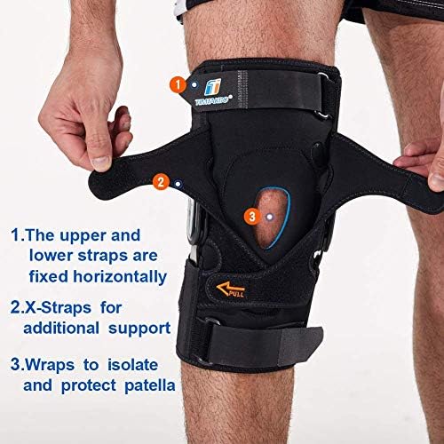 T TIMTAKBO Heavy Duty Hinged Knee Brace for Men Women Knee Pain Relief(M) | Breathable GEL Patella Pad of Non Slip Knee Support with Removable Dual