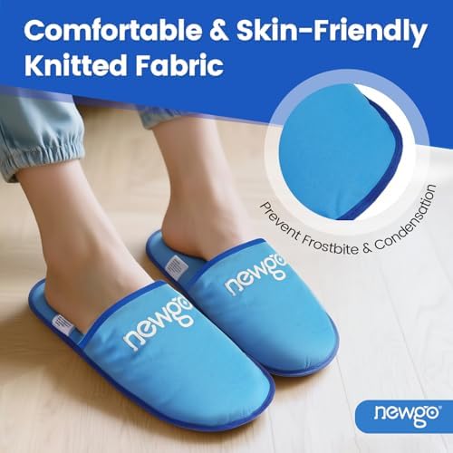 NEWGO Foot Ice Pack Slippers for Plantar Fasciitis, FSA Eligible, 2 Pack