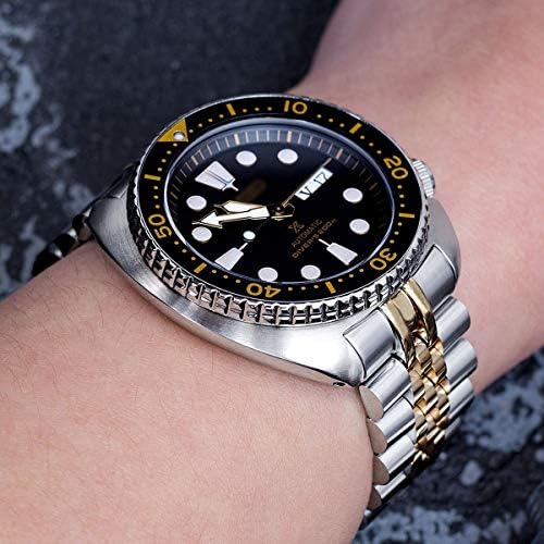 MiLTAT 22mm Watch Band for Seiko Turtle SRP775 SRP777 SRPA21, Super-J Solid Screw-Links