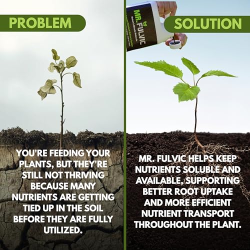 Mr. Fulvic Organic Fulvic Acid for Plants | Liquid Humic Soil Amendment & Nutrient Enhancer | Boosts Root Growth, Yield & Plant Health | Hydroponics