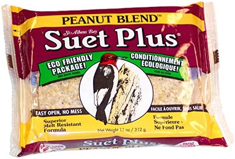 ST. ALBANS BAY SUET PLUS Variety Pack of 4 Flavors of Suet Cakes for Wild Birds 11 Ounces Each