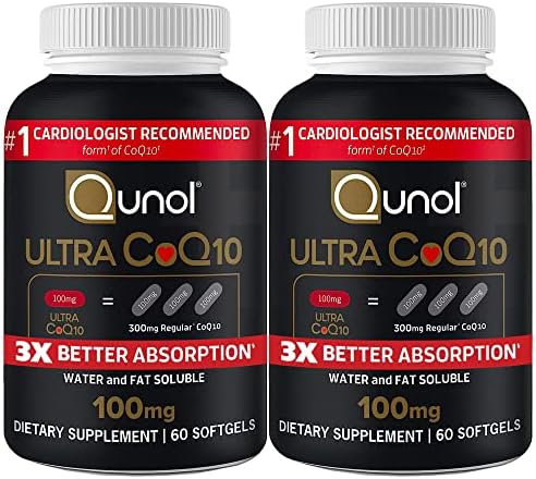 Qunol Ultra CoQ10 100mg, 3X Better Absorption, Antioxidant, 240 Softgels | #1 Cardiologist Recommended Supplement for Heart Health, Coenzyme Q10 Supplement to support Vascular Health & Cellular Energy