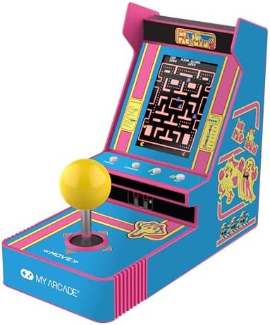 My Arcade Ms. Pac-Man Joystick Player: Retro Arcade Classics, 3.5" Screen | Handheld Games, Birthday Gifts for Kids and Adults, Collectibles