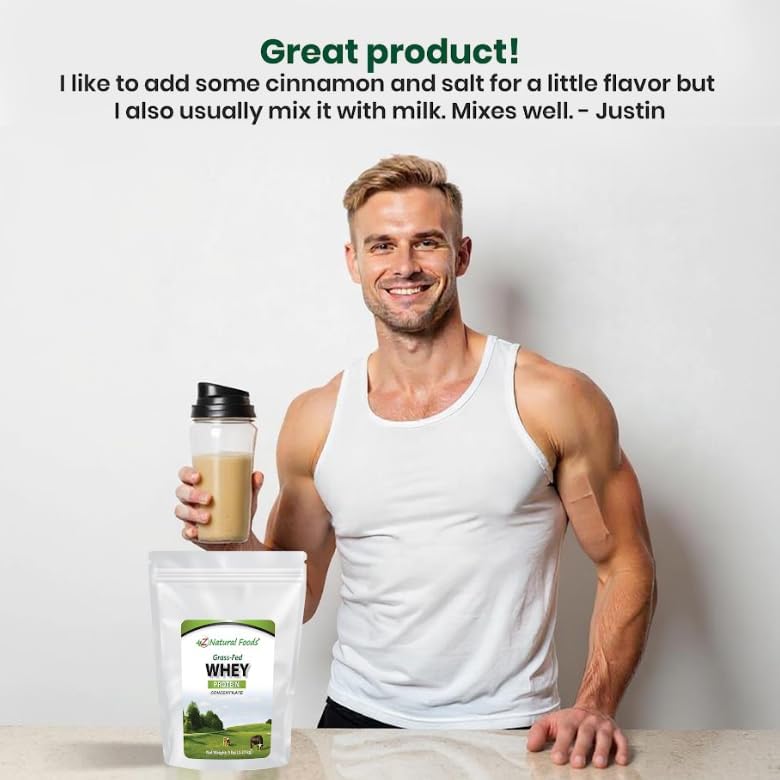 Z Natural Foods Grass-Fed Whey Protein Concentrate - Cold Processed, 1 lb