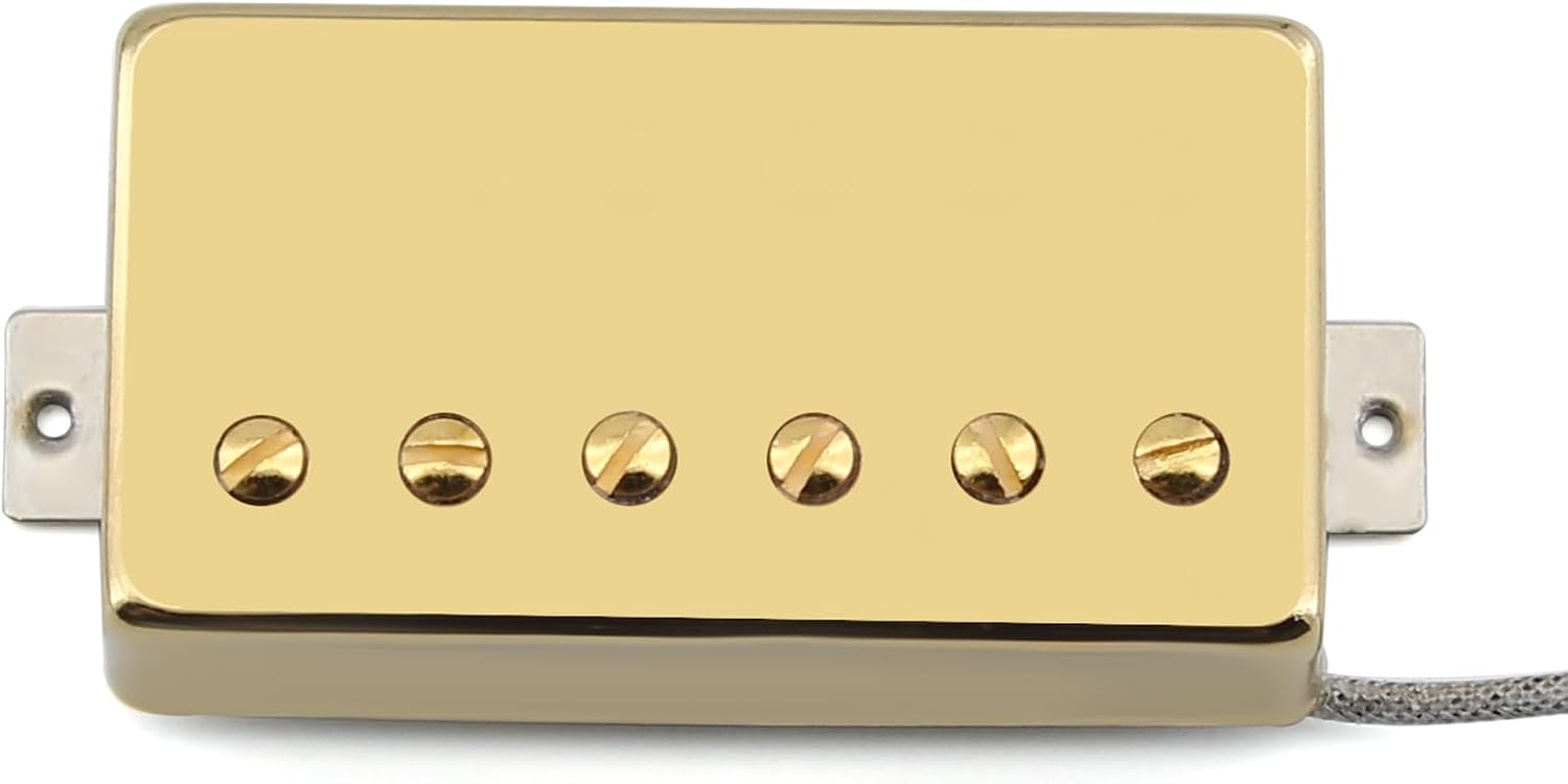 FLEOR Alnico5 Guitar Humbucker Pickup Set Chrome Bridge & Neck Pickups Compatible with LP style Guitar Part