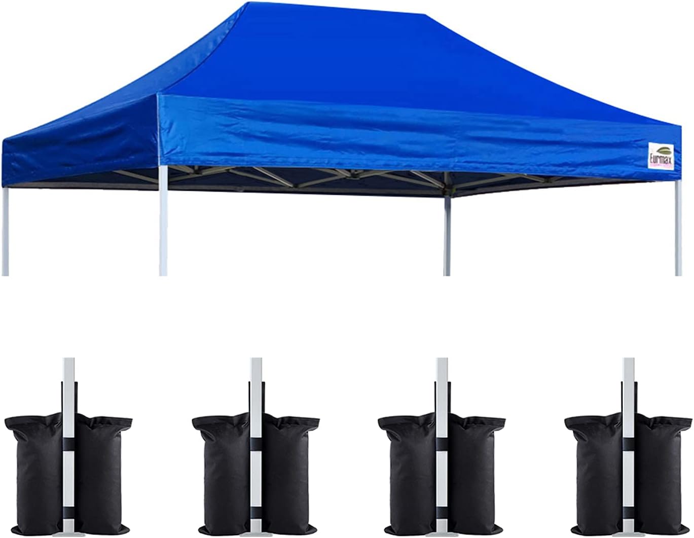 Eurmax USA 10x10 Pop Up Canopy Replacement Top,Universal Instant Canopy Cover ONLY,Heavy Duty UPF 50+ UV Protection,Water & Wind Resistant Tarp,30+ Colors Available,Bonus 4 Sand Bags (White)