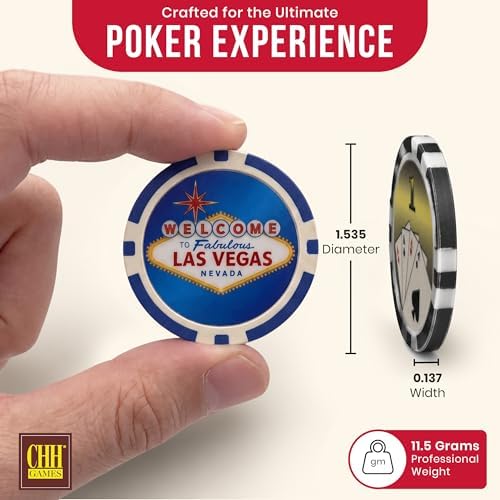 100 Piece Las Vegas Design Poker Chips in Clear Plastic Tray