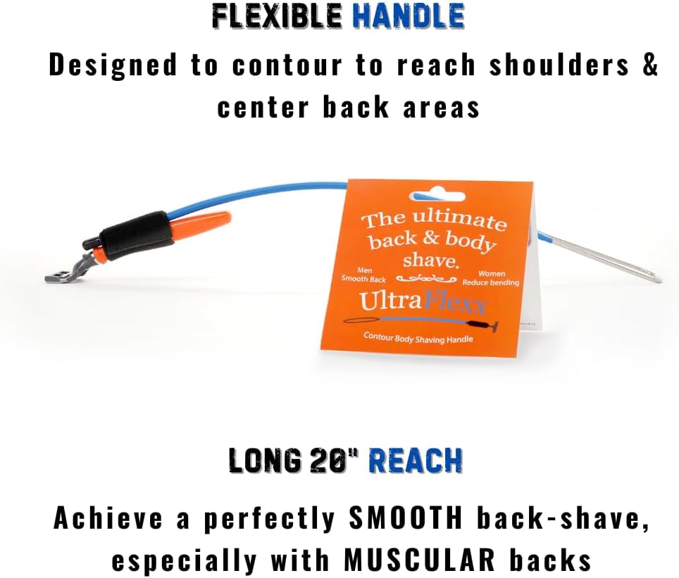 The Best!! Back Hair Shaver - Back Hair Razor - Razor Extension Handle | DIY Hair Shaver, Universal Razor Use, Bendable Handle