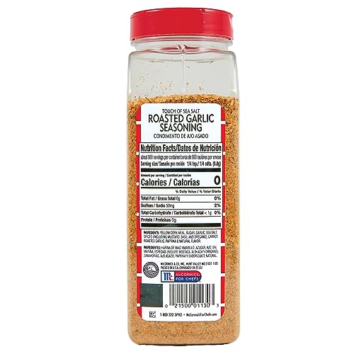 Lawry's Roasted Garlic Seasoning with a Touch of Sea Salt, 24.5 oz - One 24.5 Ounce Container of Low Sodium Roasted Garlic Seasoning