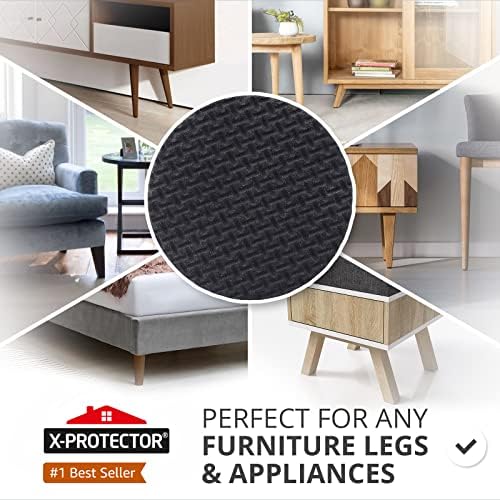 X-PROTECTOR Non Slip Furniture Pads – 12 Premium Furniture Grippers 3"! | Best SelfAdhesive Rubber Feet Furniture Feet – Ideal Non Skid Furniture Pad Floor Protectors – Keep Furniture in Place!