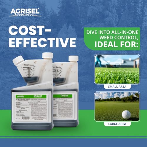 Agrisel Diquat Weed Killer, Pet Safe, 32 Ounces | Fast-Acting Formula for Aquatic and Landscape Weeds, Safe on Ornamentals, Visible Results in 1-2 Days