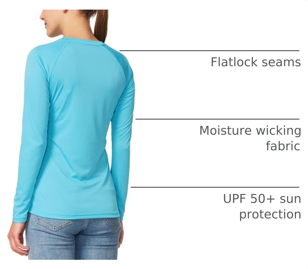 baleaf Women's UPF 50+ Sun Shirts Long Sleeve Stretchy Quick Dry | Lightweight, Rash Guard, UPF 50+ Sun Protection, Breathable Comfort material for Hking Workout, Excellent for hot weather