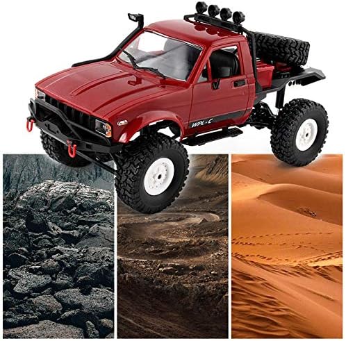 RC Crawler Offroad RC Truck WPL C14 RC Rock Crawler 1/16 Scale 4x4 Waterproof Remote Control Trucks with LED Lights