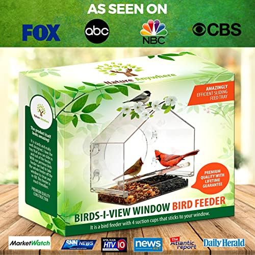 Window Hummingbird Feeder, Suction Cup, Hummingbird Feeders for Outdoors | leak proof with sealing gasket included, bee and wasp proof flowers