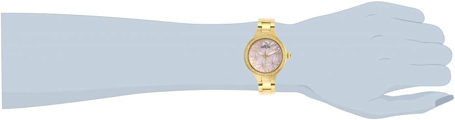 Invicta Women's Wildflower Quartz Gold Watch with Pink Dial (Model 28822)