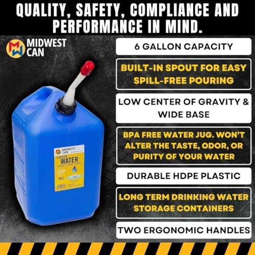 Midwest Can Company 6 Gal Blue Wtr Can 6700