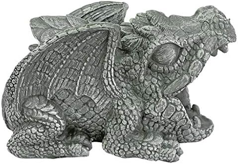 Design Toscano Roland the Gothic Gargoyle Gutter Guardian Rain Downspout Extension Outdoor Statue, 10 Inch Long, Cast Stone Resin, Grey Stone Finish