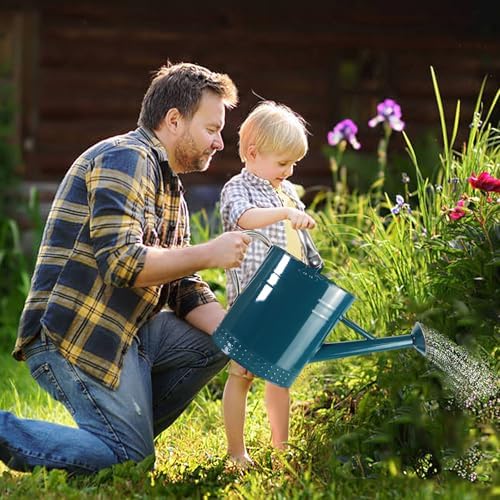 1 Gallon Metal Watering Can with Removable Spout, Nice Galvanized Steel Water Can with Embossed Design for Indoor and Outdoor Plants