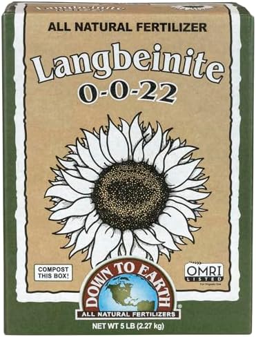Down To Earth All Natural Fertilizers Organic Langbeinite - 0-0-22, 5 lb | Potassium Magnesium Sulfate (K-Mag), Granular Plant Food, Garden Vegetables
