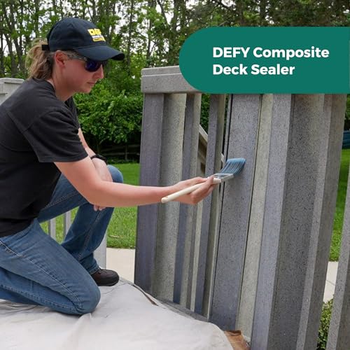 DEFY Extreme Composite Deck Sealer – Crystal Clear Waterproof Sealant for Wood & Composite Surfaces with Zinc Nano-Technology